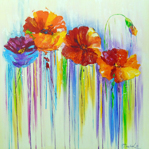 Abstract poppies di Olha Darchuk, Pittura in vendita su Singulart