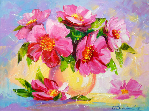 Still life with pink flowers Olha Darchuk