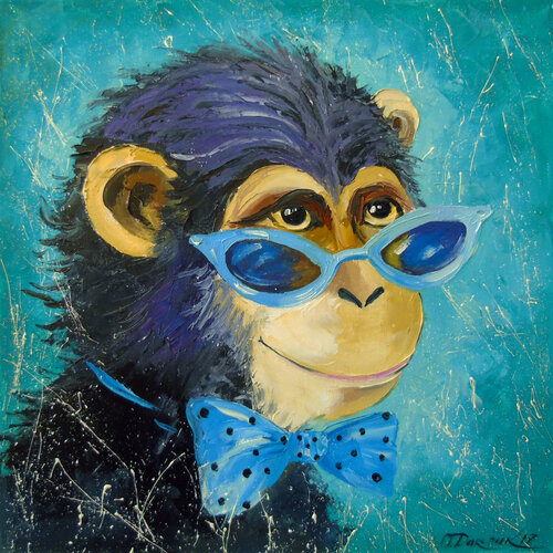Monkey gentleman von Olha Darchuk, Malerei kaufen auf Singulart