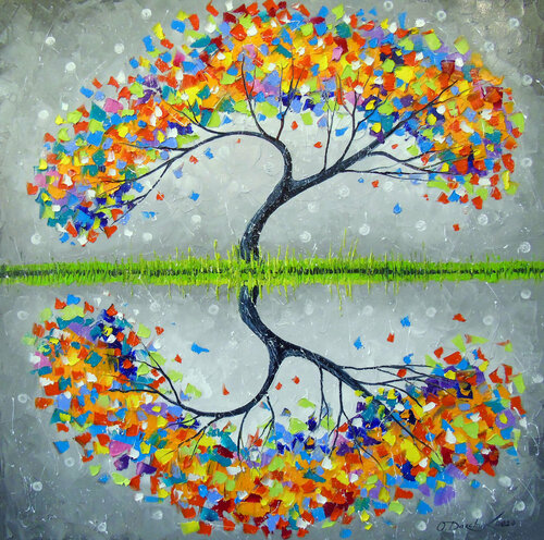 Family tree of happiness di Olha Darchuk, Pittura in vendita su Singulart