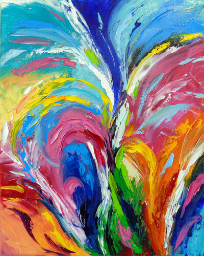 Rainbow fountain di Olha Darchuk, Pittura in vendita su Singulart