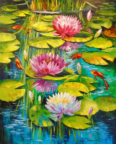 Charming pond van Olha Darchuk, Schilderij te koop op Singulart