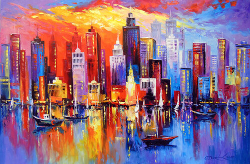 Evening new York di Olha Darchuk, Pittura in vendita su Singulart