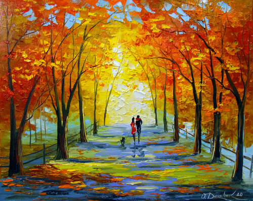 Autumn walk di Olha Darchuk, Pittura in vendita su Singulart