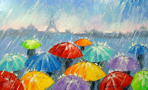 Rain in Paris di Olha Darchuk, Pittura in vendita su Singulart
