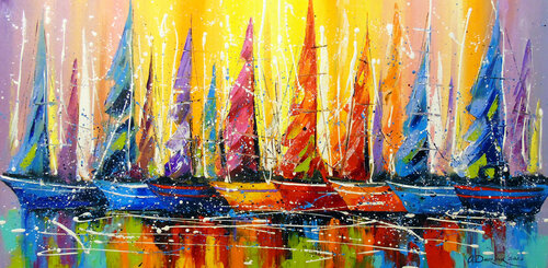 Bright sails di Olha Darchuk, Pittura in vendita su Singulart