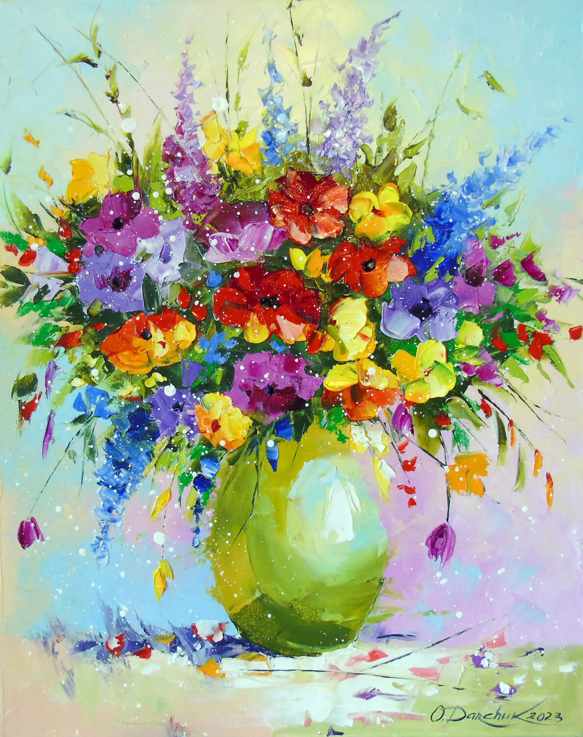 Bouquet of meadow flowers Olha Darchuk Originalgemälde zu verkaufen