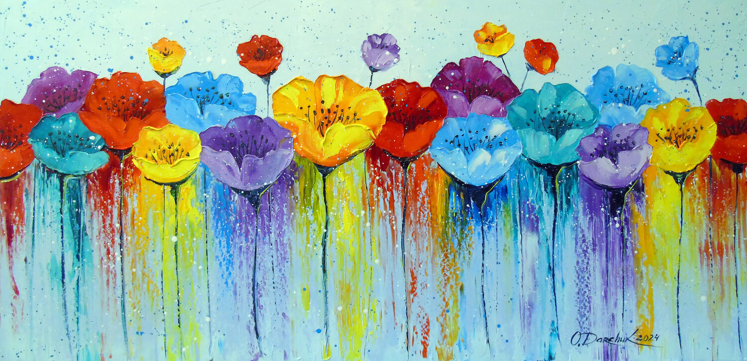 Abstract colorful poppies Olha Darchuk