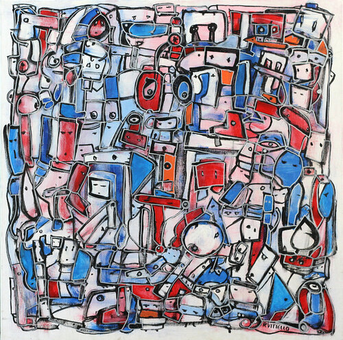 Blown faces by Riccardo Vitiello, Painting for Sale on Singulart