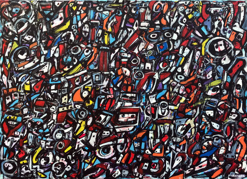 Traffic jam di Riccardo Vitiello, Pittura in vendita su Singulart