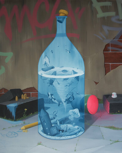 Die blaue Flasche by André Schulze, Painting for Sale on Singulart