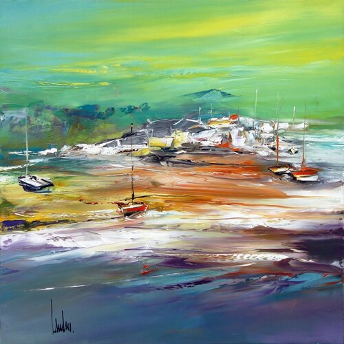 "Sensation émeraude" di Thierry Landon, Pittura in vendita su Singulart