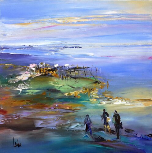 "Doucement saphiré" di Thierry Landon, Pittura in vendita su Singulart