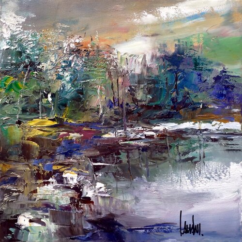 "L'orée verte" van Thierry Landon, Schilderij te koop op Singulart