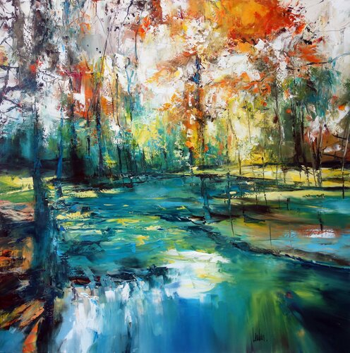 "En écoutant Mystic Merlin" di Thierry Landon, Pittura in vendita su Singulart