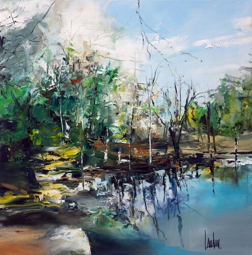 Verte pampa di Thierry Landon, Pittura in vendita su Singulart