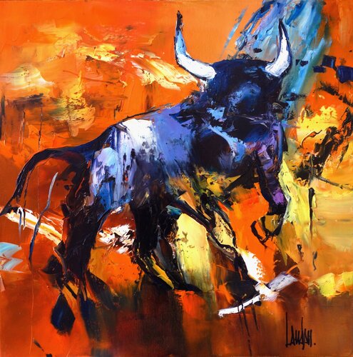 Taureau vagabond von Thierry Landon, Malerei kaufen auf Singulart