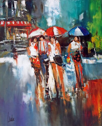 Glissons sous la pluie von Thierry Landon, Malerei kaufen auf Singulart