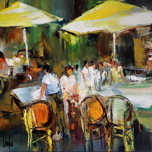 Parasols ouverts di Thierry Landon, Pittura in vendita su Singulart