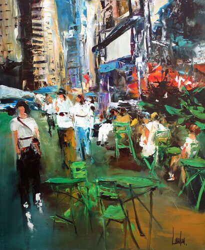 Dans Manhattan di Thierry Landon, Pittura in vendita su Singulart