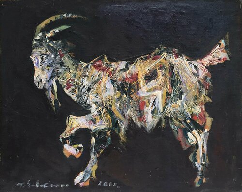 Goat for Francis Bacon by Tomislav Suhecki, Painting for Sale on Singulart