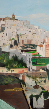 Panorama di ostuni (1988) - tempera su cartoncino - cm 50 x 70 Massimo Mancuso