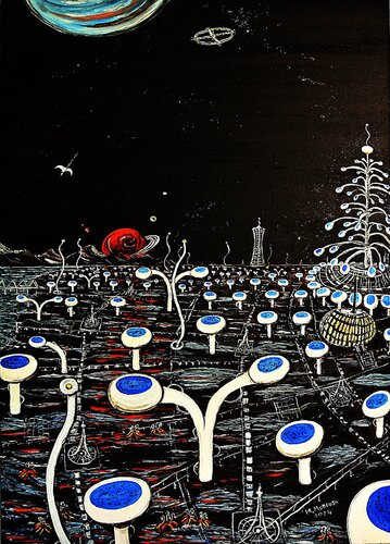 Nel mondo di Soon (2024) - olio su tela - cm 50 x70 von Massimo Mancuso, Malerei kaufen auf Singulart