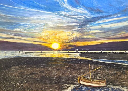 Impressioni del sol levante (2025) - olio su tela - cm 70 x 50 van Massimo Mancuso, Schilderij te koop op Singulart