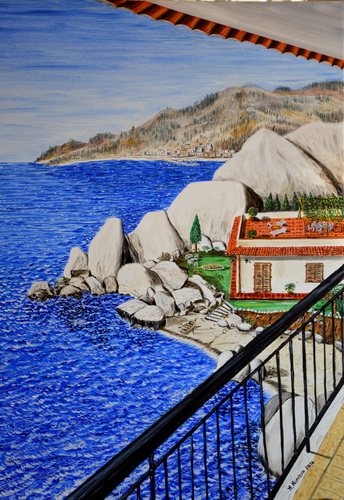 La villetta sul mare (2014) - olio su tela - cm 50 x 70 di Massimo Mancuso, Pittura in vendita su Singulart