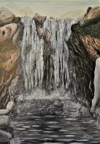 Cascata grande (1993) - olio su tela - cm 50 x 70 von Massimo Mancuso, Malerei kaufen auf Singulart