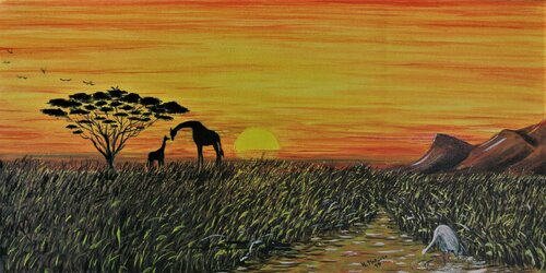Savana (2019) - olio su tela - cm 60 x 30 Massimo Mancuso