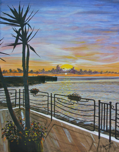 Terrazza Matteo Saliceti Catanzaro (2019) - olio su tela - cm 50 x 40 van Massimo Mancuso, Schilderij te koop op Singulart