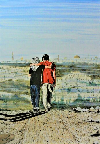 La Fratellanza (2019) - olio su tela - cm 50 x 70 van Massimo Mancuso, Schilderij te koop op Singulart