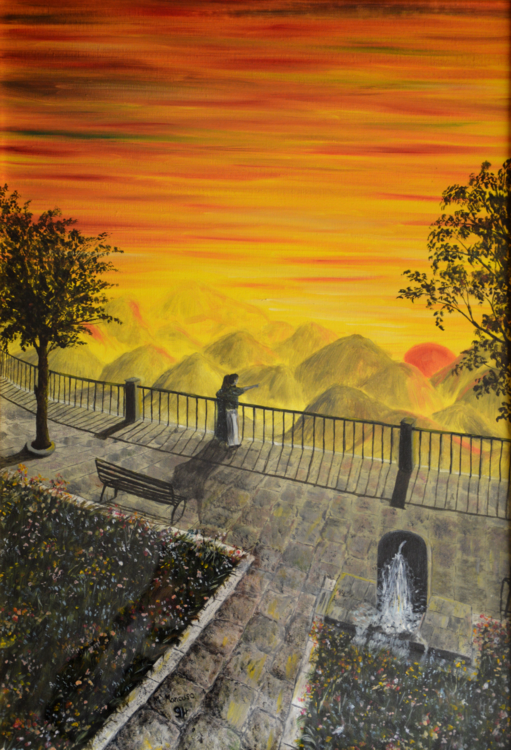 Innamorati al tramonto (1994) - olio su tela - cm 50 x 70 Massimo Mancuso