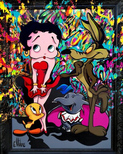 Sous la jupe de Betty Boop van Eddy Vitalone, Schilderij te koop op Singulart