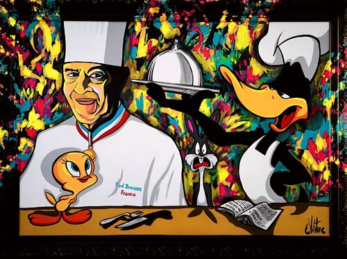Le lièvre à la Royale de Paul Bocuse van Eddy Vitalone, Schilderij te koop op Singulart