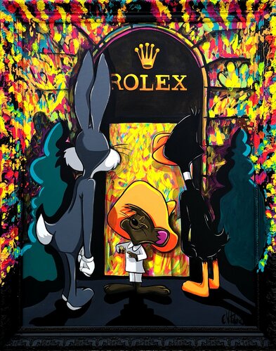 Speedy Gonzales est fier de sa Rolex van Eddy Vitalone, Schilderij te koop op Singulart