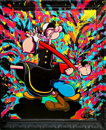 Popeye et Olive danse la Carioca van Eddy Vitalone, Schilderij te koop op Singulart