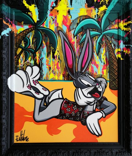 Bugs bunny sous les cocotiers van Eddy Vitalone, Schilderij te koop op Singulart