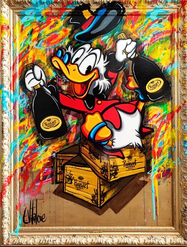 Picsou loves Ruinart di Eddy Vitalone, Pittura in vendita su Singulart