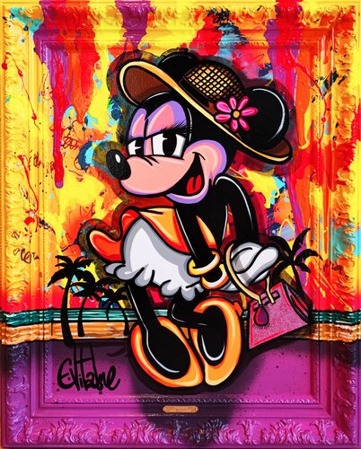 Minnie loves shopping di Eddy Vitalone, Pittura in vendita su Singulart