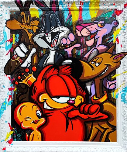 Garfield the Big boss van Eddy Vitalone, Schilderij te koop op Singulart