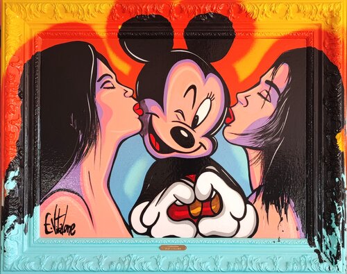 I love Mickey van Eddy Vitalone, Schilderij te koop op Singulart