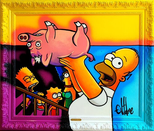 Un cochon pas comme les autres van Eddy Vitalone, Schilderij te koop op Singulart