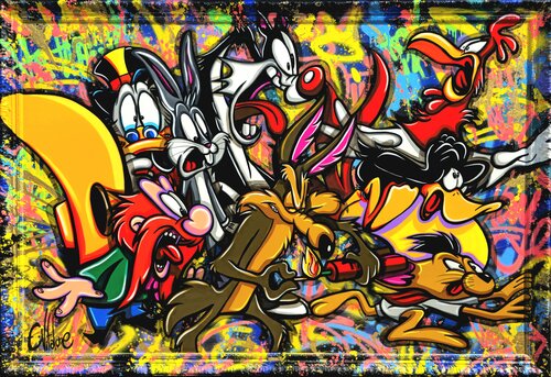 Vil E. Coyote va tout faire peter van Eddy Vitalone, Schilderij te koop op Singulart