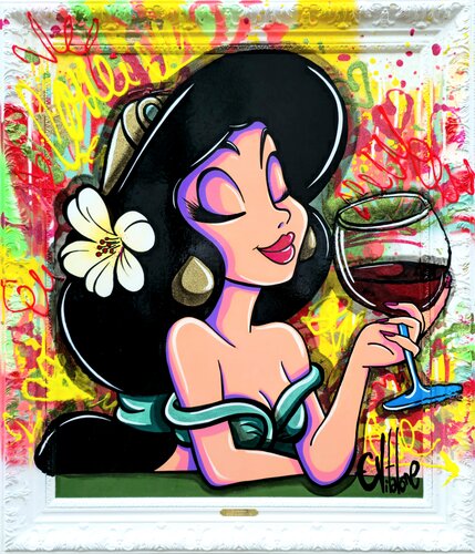 Les vrais princesses boivent du vin rouge van Eddy Vitalone, Schilderij te koop op Singulart