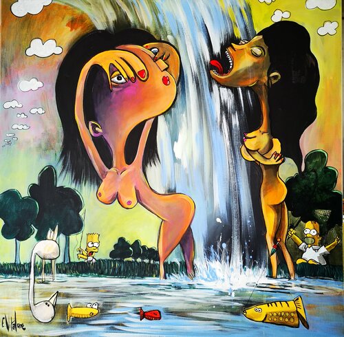 La baignade interdite van Eddy Vitalone, Schilderij te koop op Singulart