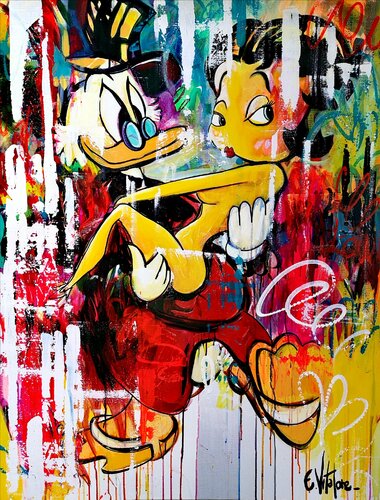Y a pas que l'argent dans la vie il y a Betty Boop aussi! van Eddy Vitalone, Schilderij te koop op Singulart