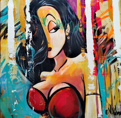 Jessica la ténébreuse van Eddy Vitalone, Schilderij te koop op Singulart