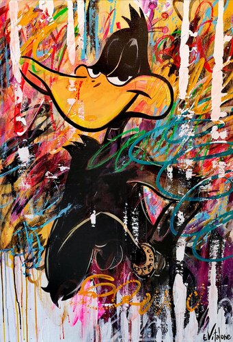Daffy Duck, un canard qui a reussi van Eddy Vitalone, Schilderij te koop op Singulart